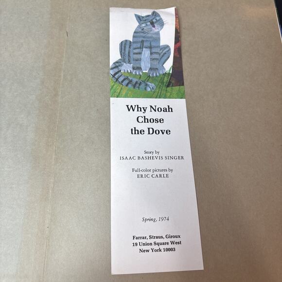 Why Noah Chose The Dove Isaac Bashevis Singer Eric Carle 1974 1st Printing - Picture 6 of 11